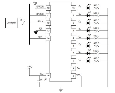 74HC595 Pinout, Specs, Working, and Datasheet | Led matrix, Shift ...