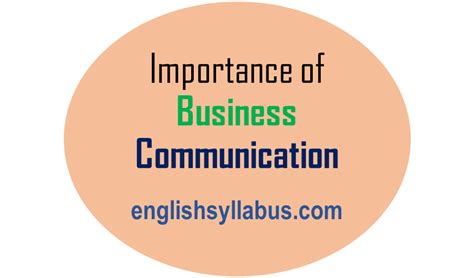 Importance of Business Communication | English Syllabus Guru