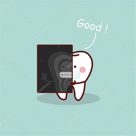 Cartoon tooth with X ray — Stock Vector © etoileark #92123120