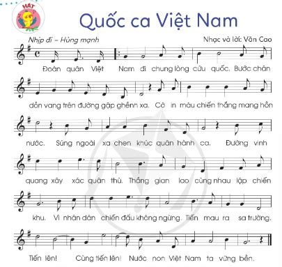 Hát: Quốc ca Việt Nam trang 11 SGK Âm nhạc - Cánh diều | SGK Âm nhạc 3 - Cánh diều