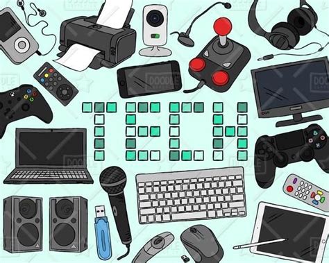 Technology Clipart Vector Pack, Tech Clipart, Electronics Clipart, Electronic Gadget Clipart ...