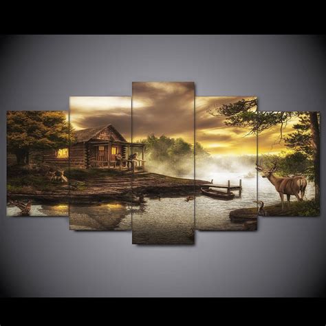 Cabin By The Lake Painting at PaintingValley.com | Explore collection of Cabin By The Lake Painting