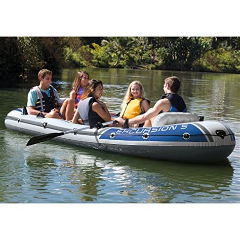 INTEX Excursion Inflatable Boat Series: Includes Deluxe 54in Boat Oars and High-Output Pump ...