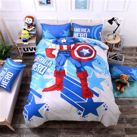 Cheerful Captain America Bedding Set Soft Bed Sheets, Cheap Bed Sheets, Bed Sheet Sets, Boys ...