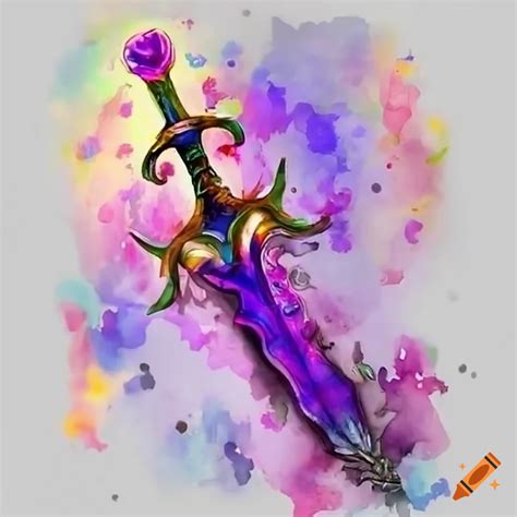 Fantasy sword with a purple blade