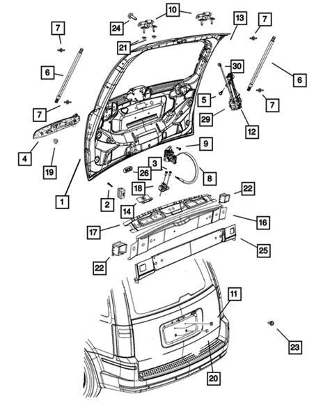 Parts & Accessories Interior 12 13 14 15 TOWN AND COUNTRY REAR TRUNK ...