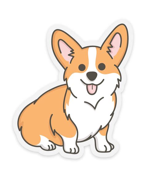 Corgi Clear Sticker | Corgi drawing, Cute dog cartoon, Corgi art