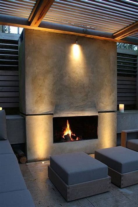 39 The Best Backyard Fireplace Design That You Must Have - HOMEPIEZ | Modern outdoor fireplace ...