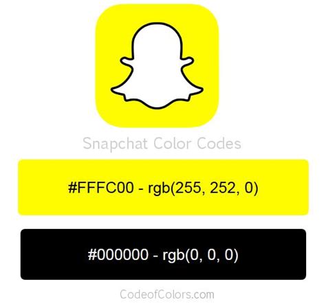 Colors used in the Snapchat Logo and Website! | Snapchat colors, Color coding, Snapchat