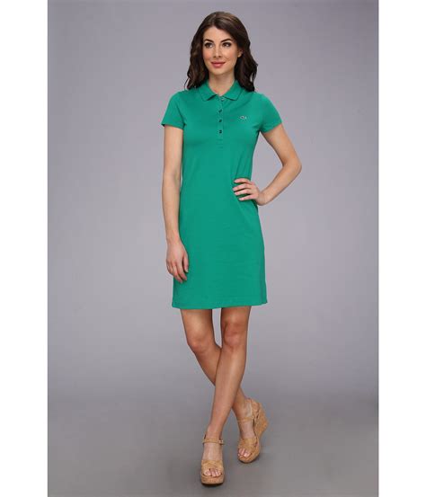 Lacoste Ss Stretch Pique Classic Polo Dress in Green | Lyst