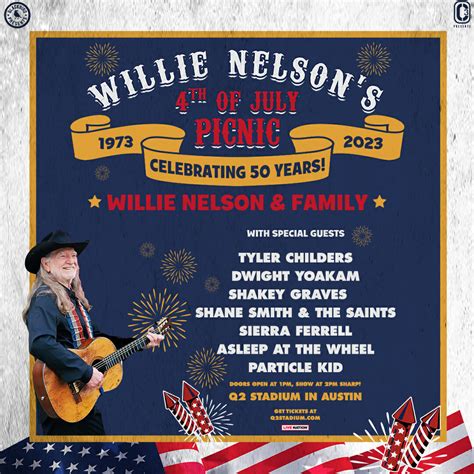 Willie Nelson Announces 50th Anniversary 4th of July Picnic