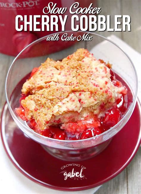 Easy 3 Ingredient Crock Pot Cherry Cobbler Recipe