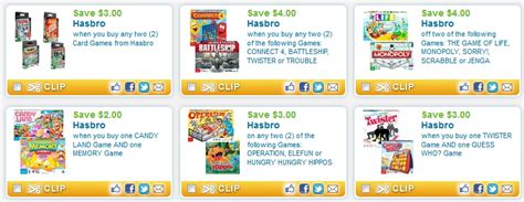 Printable Hasbro Game Coupons - Kollel Budget