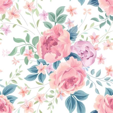 Floral seamless pattern. Flower rose white background. Flourish ...