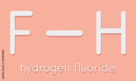 Hydrogen fluoride (HF) molecule. Skeletal formula. Stock Illustration | Adobe Stock