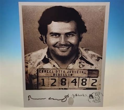 PABLO ESCOBAR MUGSHOT Photo Autograph Signed Brother Roberto Fingerprint Narcos $89.00 - PicClick