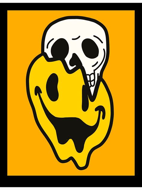 "Melty smiley face & Skull" Sticker for Sale by isaturn | Redbubble