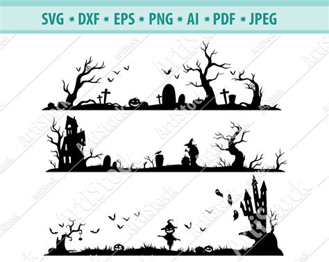 Scary Graveyard Svg Halloween Scene Svg Haunted House Svg - Etsy Canada