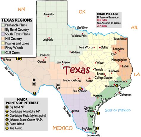 Major Cities In Texas Map