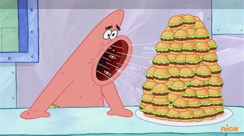 Patrick eating burgers spongebob Blank Template - Imgflip