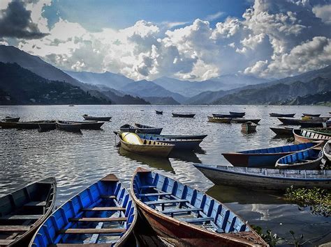 Boats on Phewa Lake, Pokhara | Lake, Boat, Photo