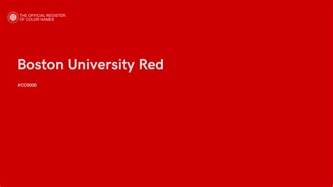 Boston University Red color - #CC0000 - The Official Register of Color ...