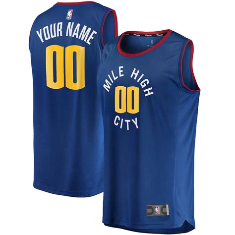 Denver Nuggets Fanatics Branded 2018/19 Fast Break Custom Replica Jersey Blue – Statement Edition