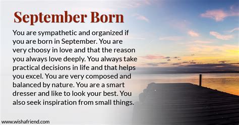 What does your Birth Month say about you? - Born in September