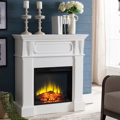 Prokonian Free stand Electric Fireplace with 40" Mantel, White - Walmart.com
