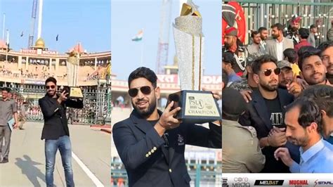 Haris Rauf Reached Wagah Border With PSL Trophy, Took Selfie With Fans ...