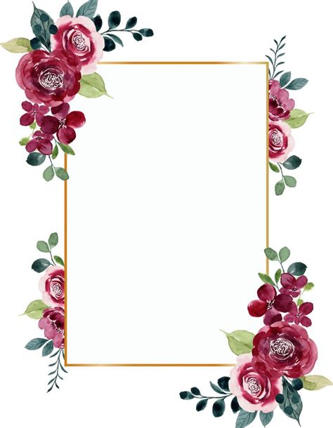 Red flower frame Free Vector | Flower frame, Flower frame png, Flower ...