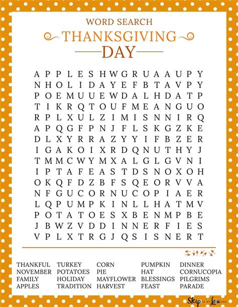 Thanksgiving Word Search | Skip To My Lou