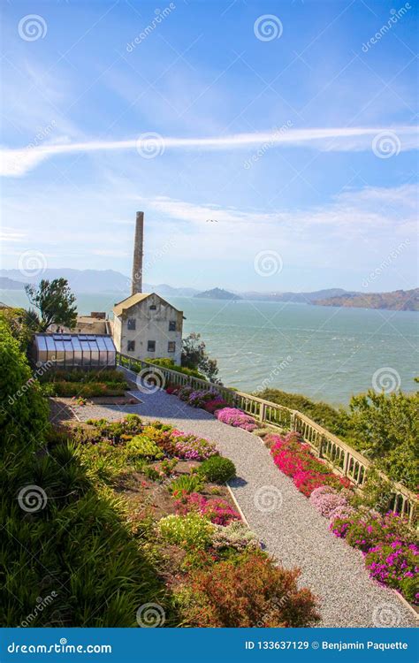 Old Home and Gardens by the Water on Alcatraz Island in San Francisco, California Stock Image ...