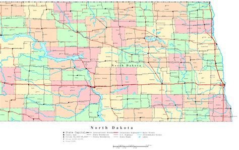 North Dakota Printable Map