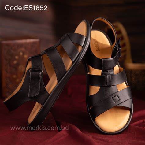 New Black Leather Sandal For Men | Ultimate Comfort | Merkis