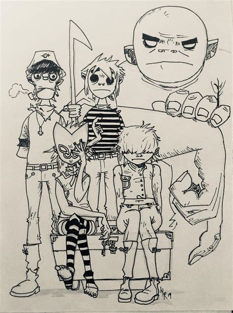 Gorillaz Pen Drawing : r/gorillaz