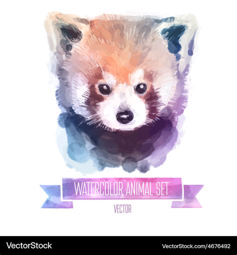 Set of watercolor cute red Royalty Free Vector Image