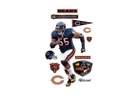 Life-Size Lance Briggs Wall Decal | Shop Fathead® for Chicago Bears Decor