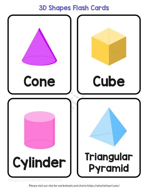 3D Shapes Flash Cards Printable - Your Home Teacher