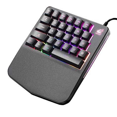 K11 Wired 28 Keys LED Backlit Usb Ergonomic Single Hand Keypad Gaming Keyboard for PC Tablet ...