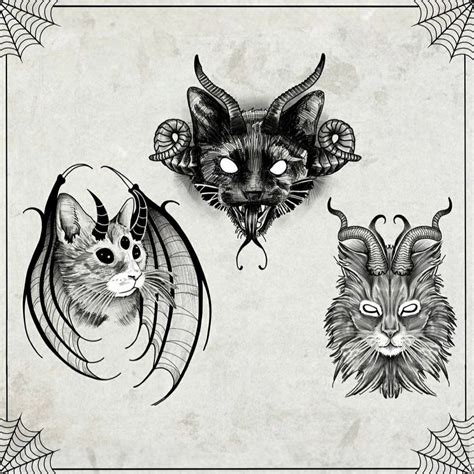 Demon Cats | Cat face tattoos, Cat tattoo designs, Black cat tattoos