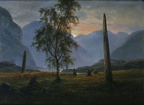 Johan Christian Dahl, Norway - Landscape with memorial stones, 1839 | A4 poster, Kunst, Kunstdruck