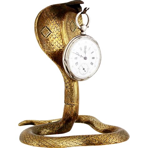 Vintage French Cobra Snake Serpent Pocket Watch Holder Art Deco Pocket ...