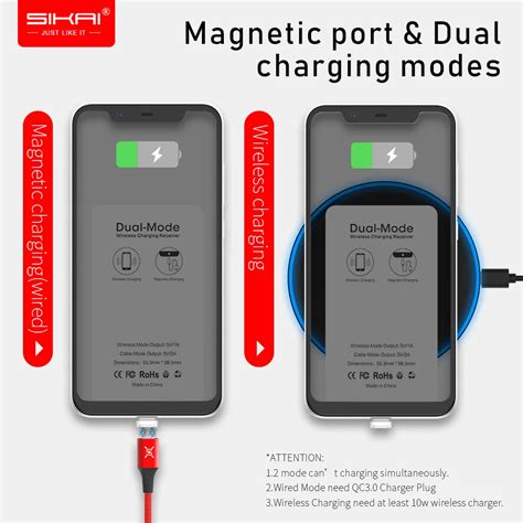 SIKAI Magnetic Qi Wireless Charging Charger Receiver For Type C ...