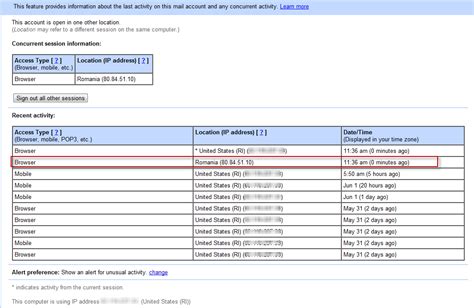 Checking your Gmail Access History