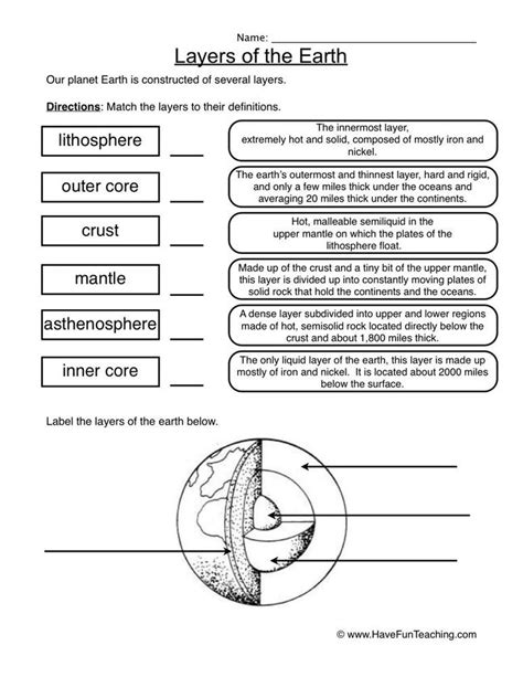 The Earth System 5th Grade Worksheets