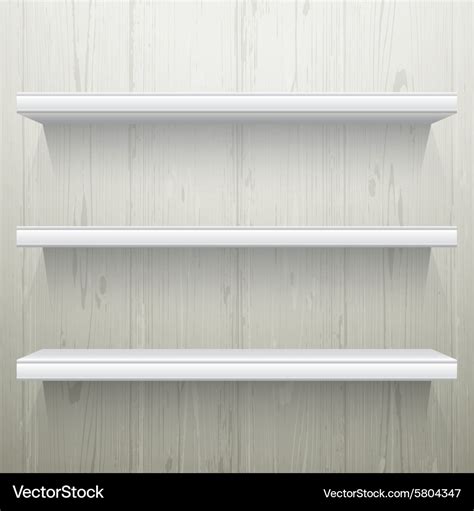 White wood background shelves Royalty Free Vector Image