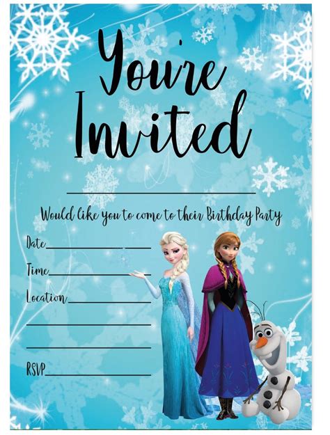 FROZEN BIRTHDAY PARTY INVITATIONS DISNEY PRINCESS ANNA AND ELSA CHILDREN GIRLS | eBay