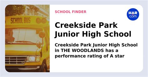 Creekside Park Junior High School - HAR.com