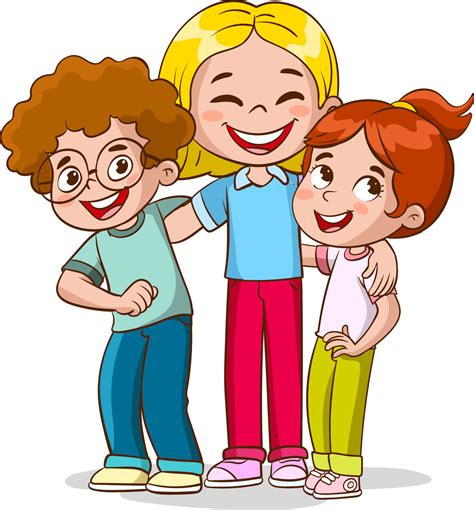 Cute happy kids hugging, smiling, standing together. Diverse children ...